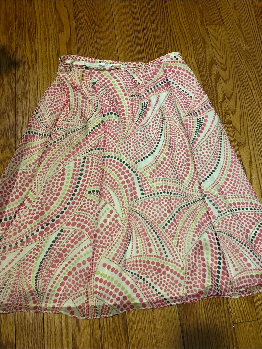 Talbots Pure Silk Dot Print Skirt